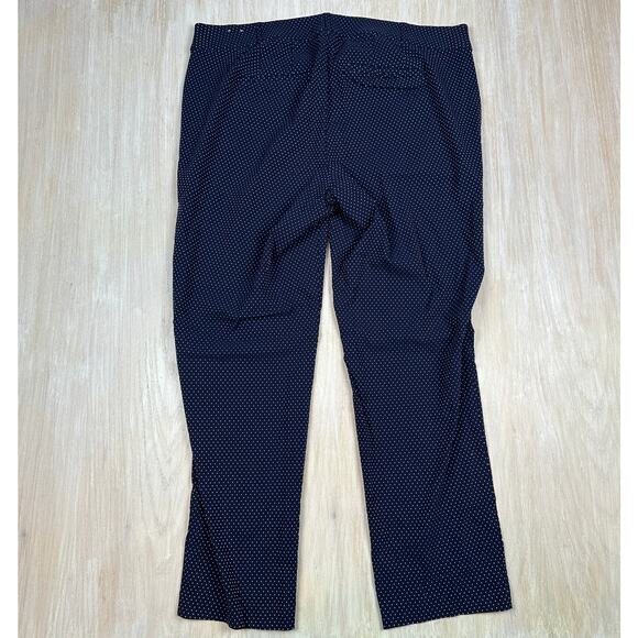 Lane Bryant Navy Blue Dot Stretch Waist Allie Boot Work Casual Dress Pants 22 - Picture 7 of 16